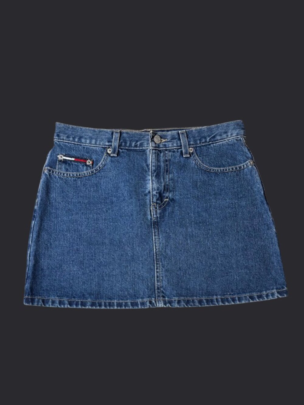 Vintage Tommy Hilfiger Tommy Jeans Denim Mini Skirt Y2K Flag Logo